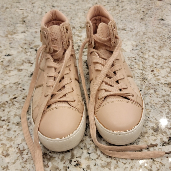 Guess Rose Gold / Pink High Top Sneakers - Picture 3 of 8